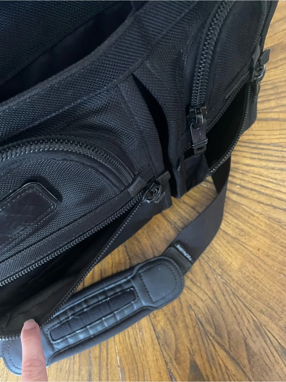 Tumi Black Nylon Laptop Briefcase with Shoulder Strap